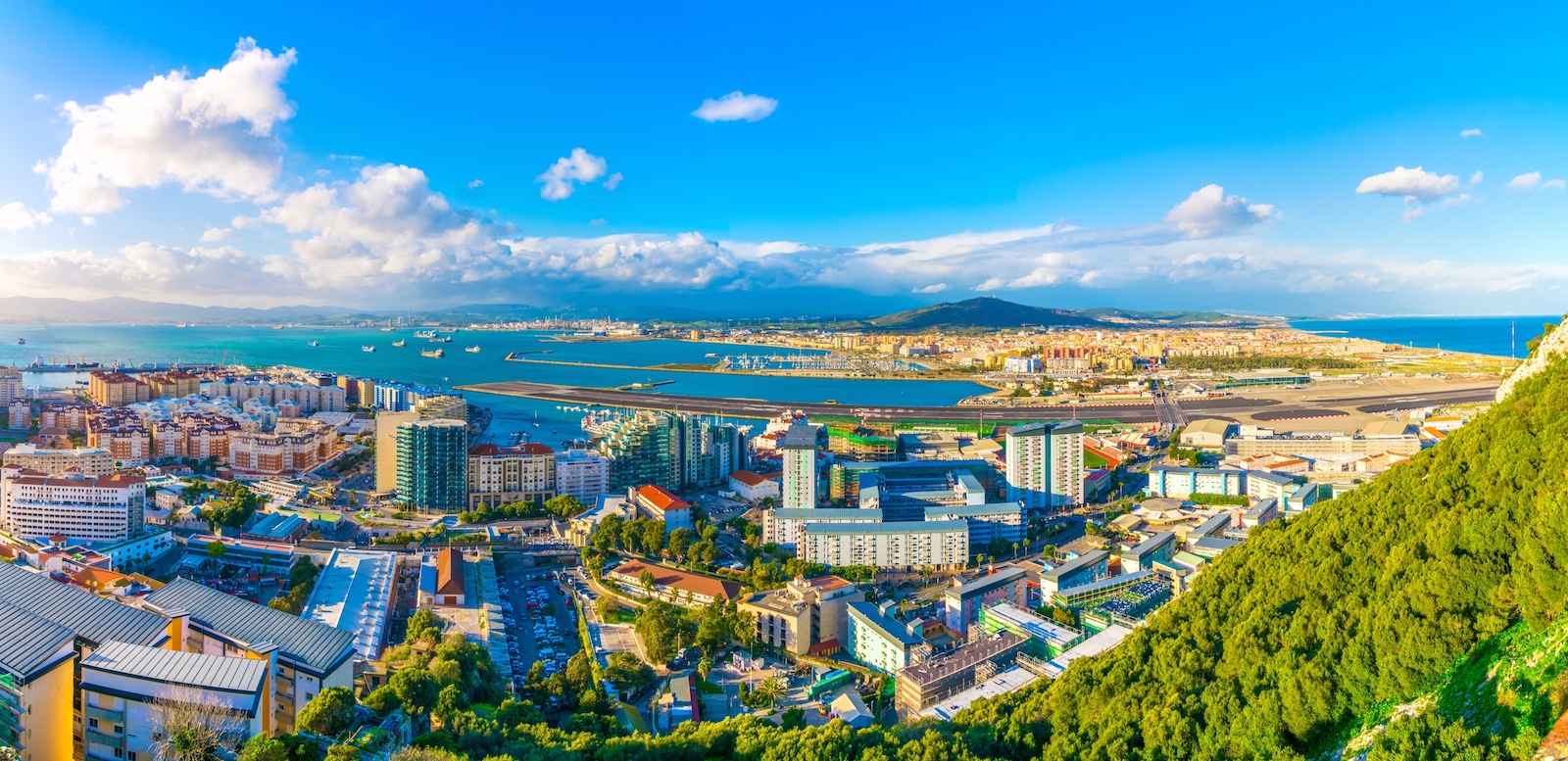 Image of Aerial,view,of,gibraltar,,its,airport,,la,linea,de,la